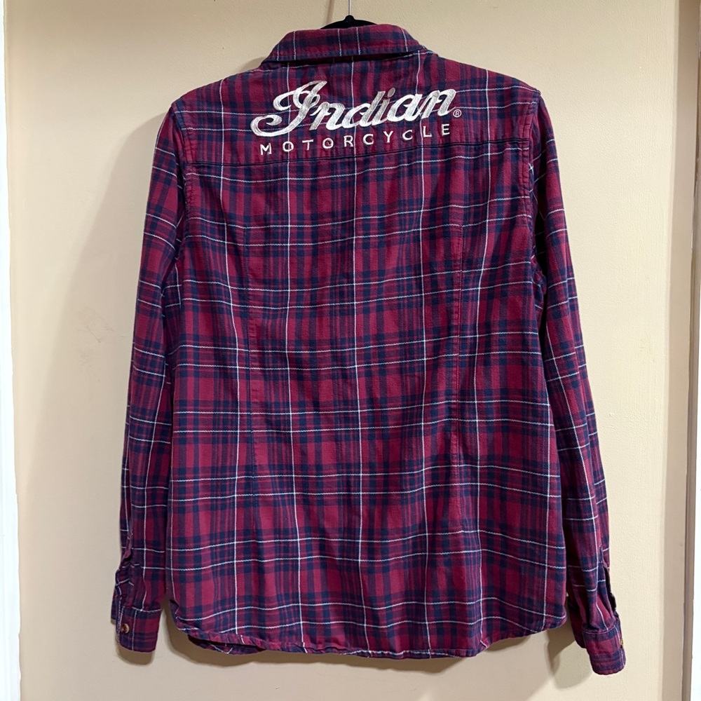 Women's Plaid Indian Motorcycle Flannel